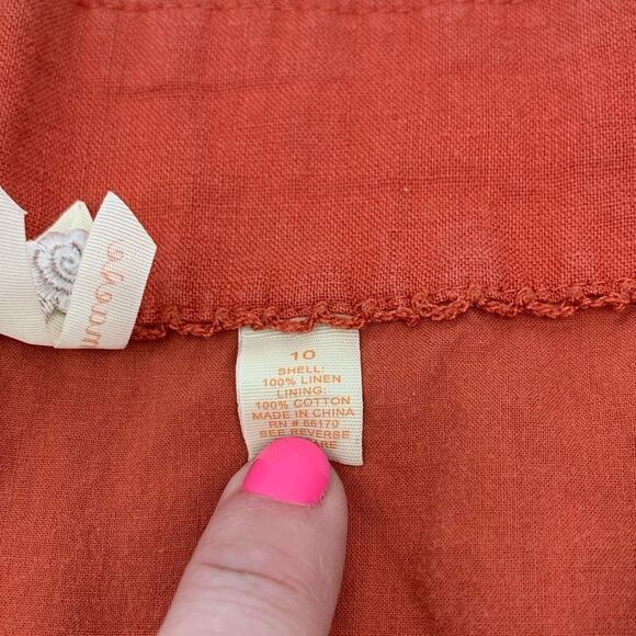 Anthropologie | Maeve | Rust Orange Women's Skirt | size 10 - Picture 4 of 8